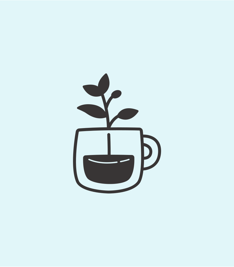 Cup with plant growing from it