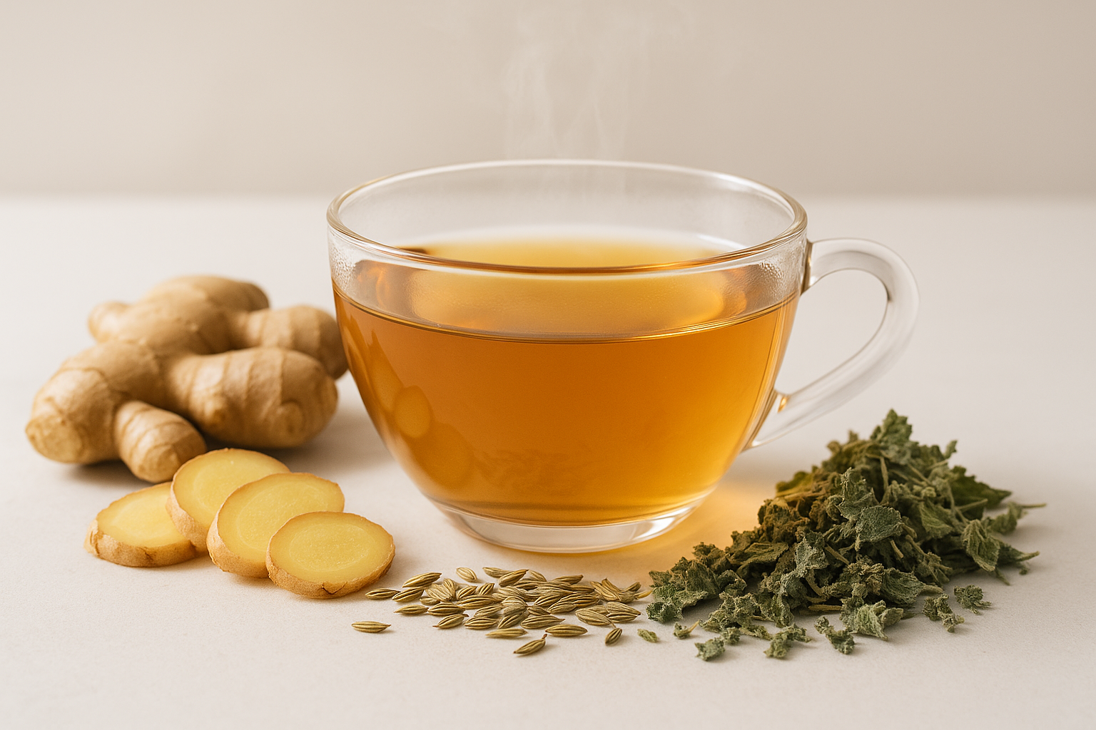 ginger, fennel and catnip tea
