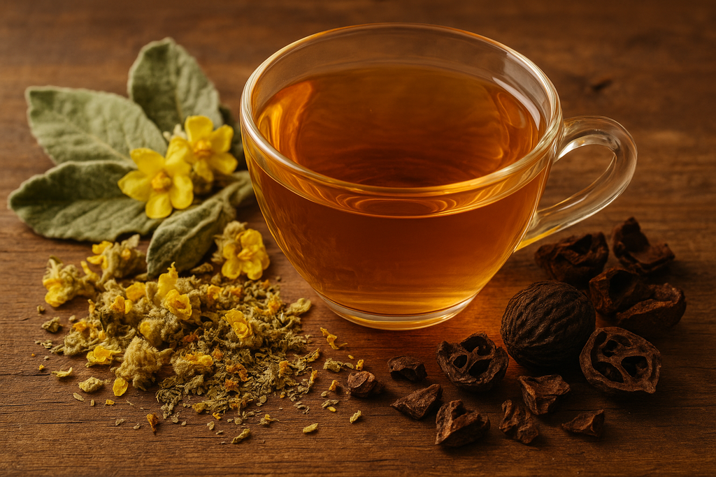 mullein and black walnut tea