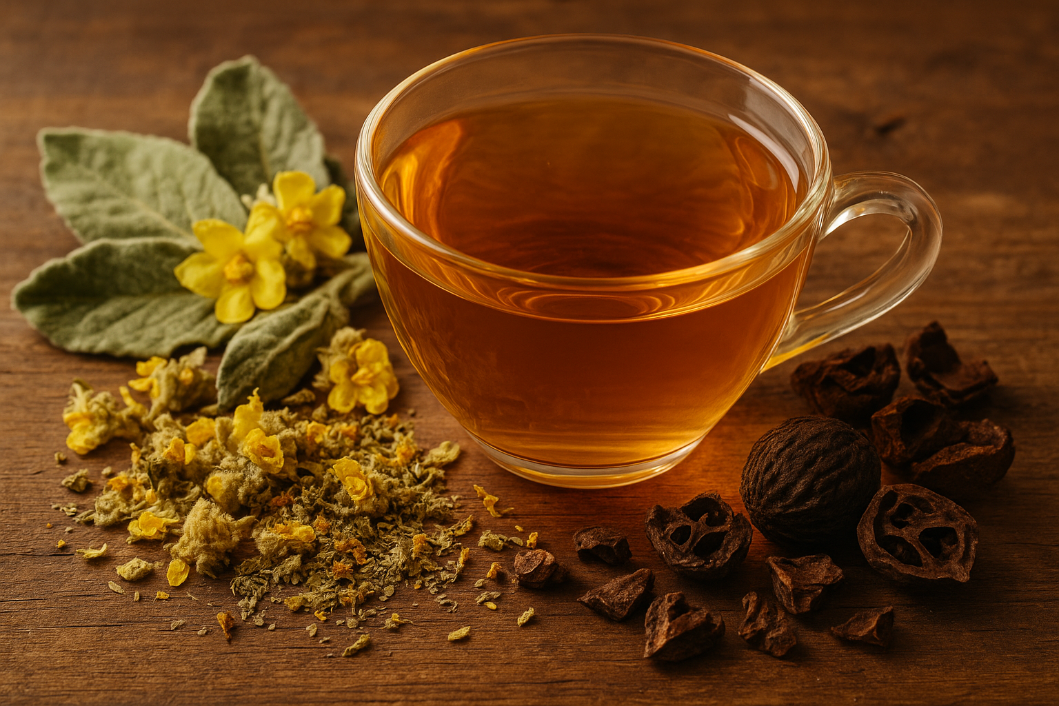 mullein and black walnut tea