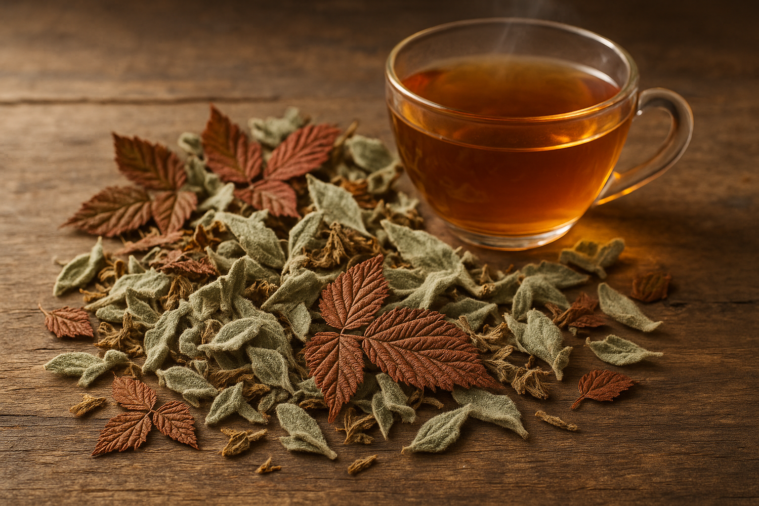 red raspberry and mullein tea