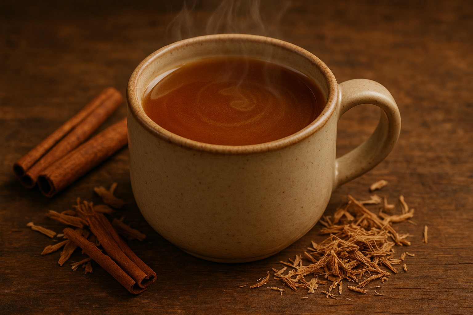 slippery elm and cinnamon bark tea